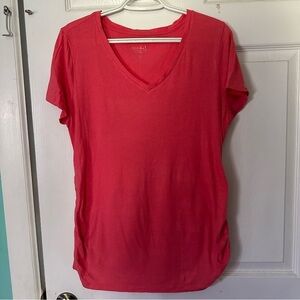 Isabel Maternity Coral Short Sleeve Tee Size Medium